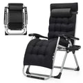 Black Zero Gravity Chair with Cushion and Side Tray W5765