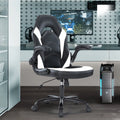 Black and White Ergonomic Office Chair with Lumbar Support Z966626