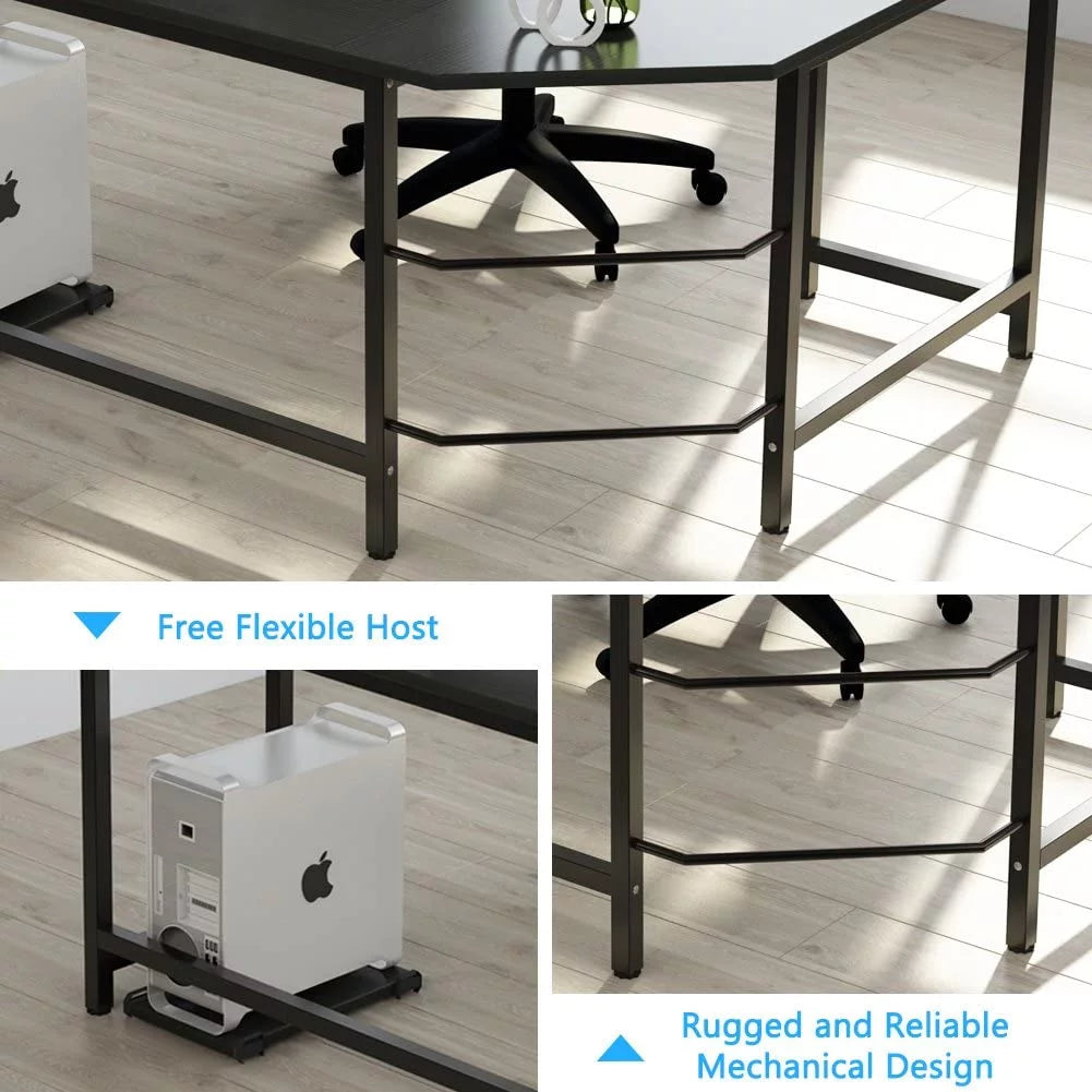 Black L-Shaped Corner Computer Desk E66311