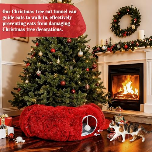 Soft Plush Cat Tunnel Bed with Central Mat F62597