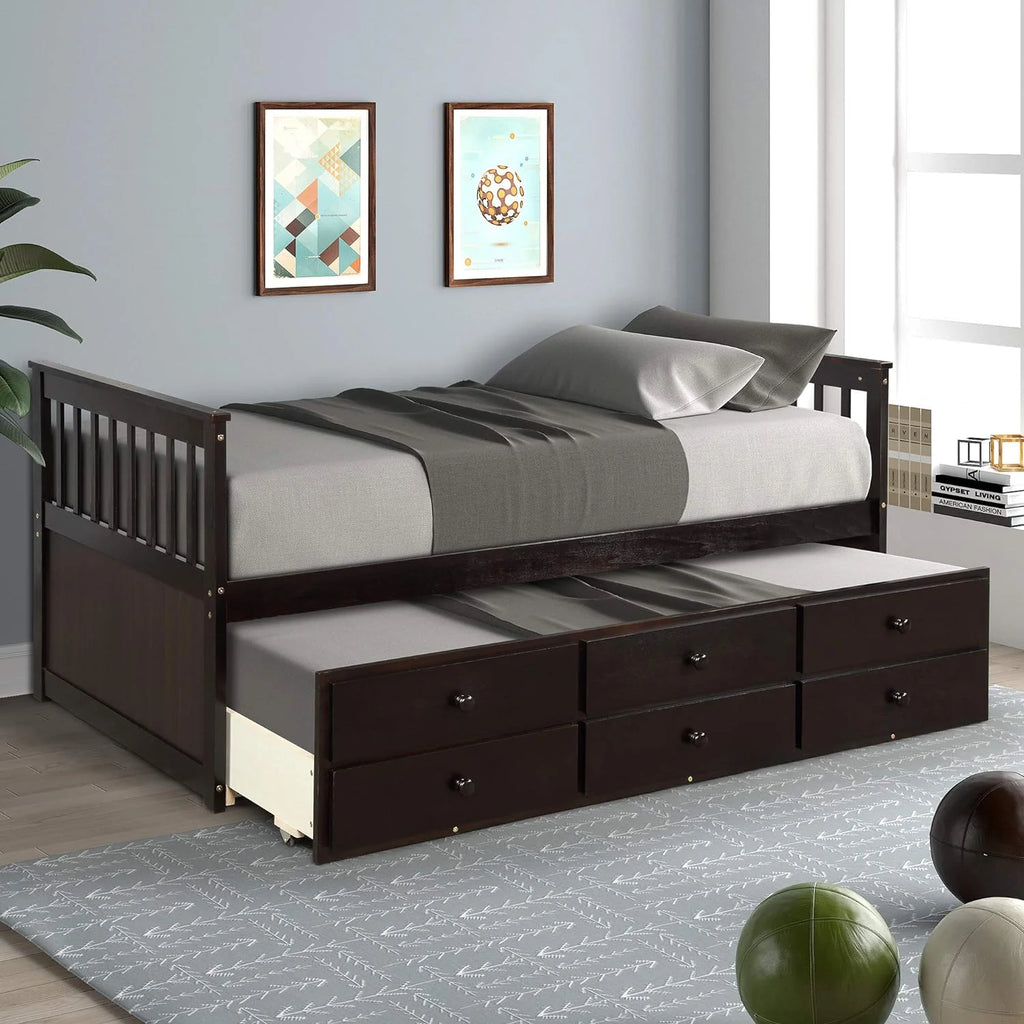 Daybed with Trundle and Storage Drawers M7089