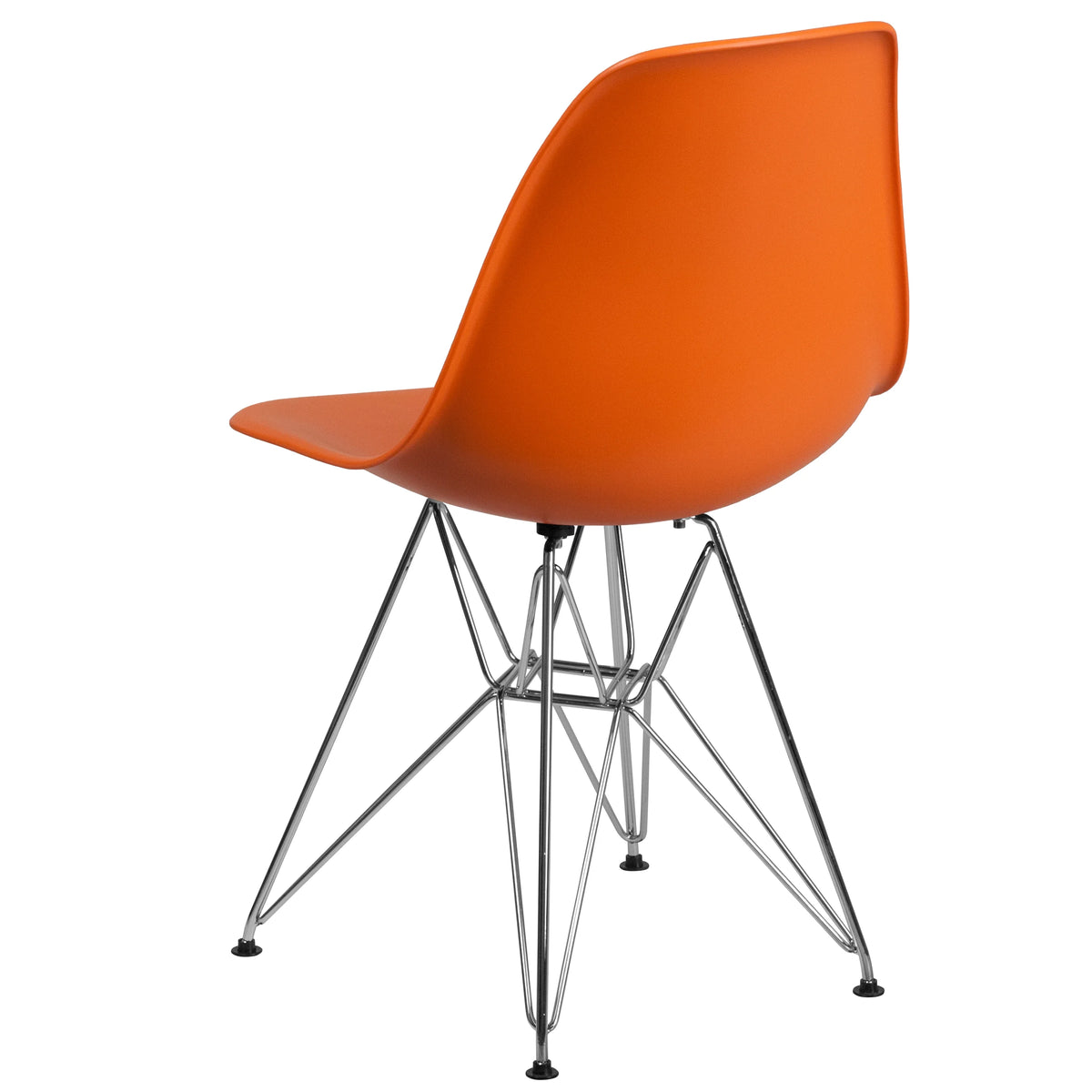 Orange Plastic Chair with Chrome Base E640