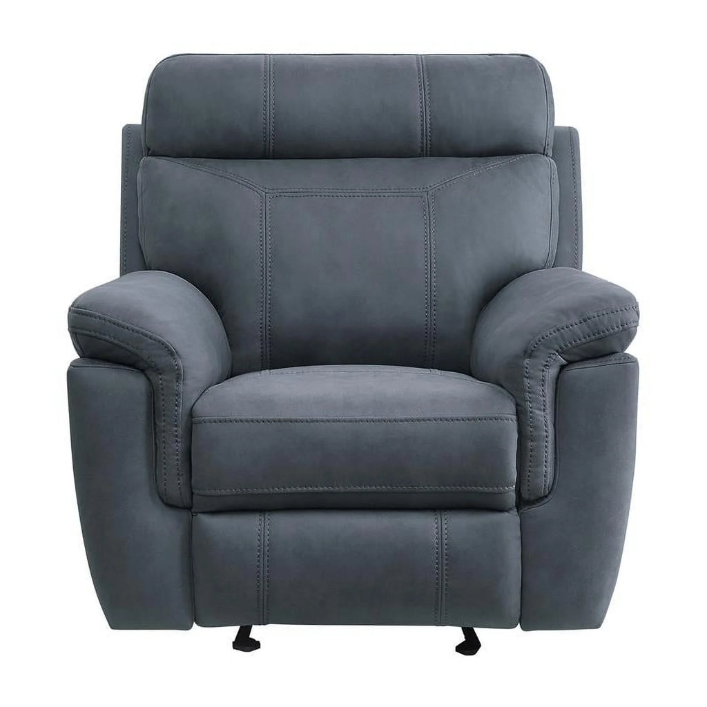 Blue Microfiber Reclining Chair X6523
