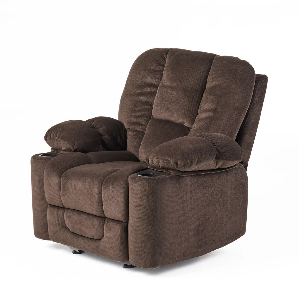 Chocolate Brown and Black Fabric Tufted Recliner Q9004