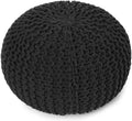 Hand Knitted 100% Cotton Round Pouf Ottoman K1085