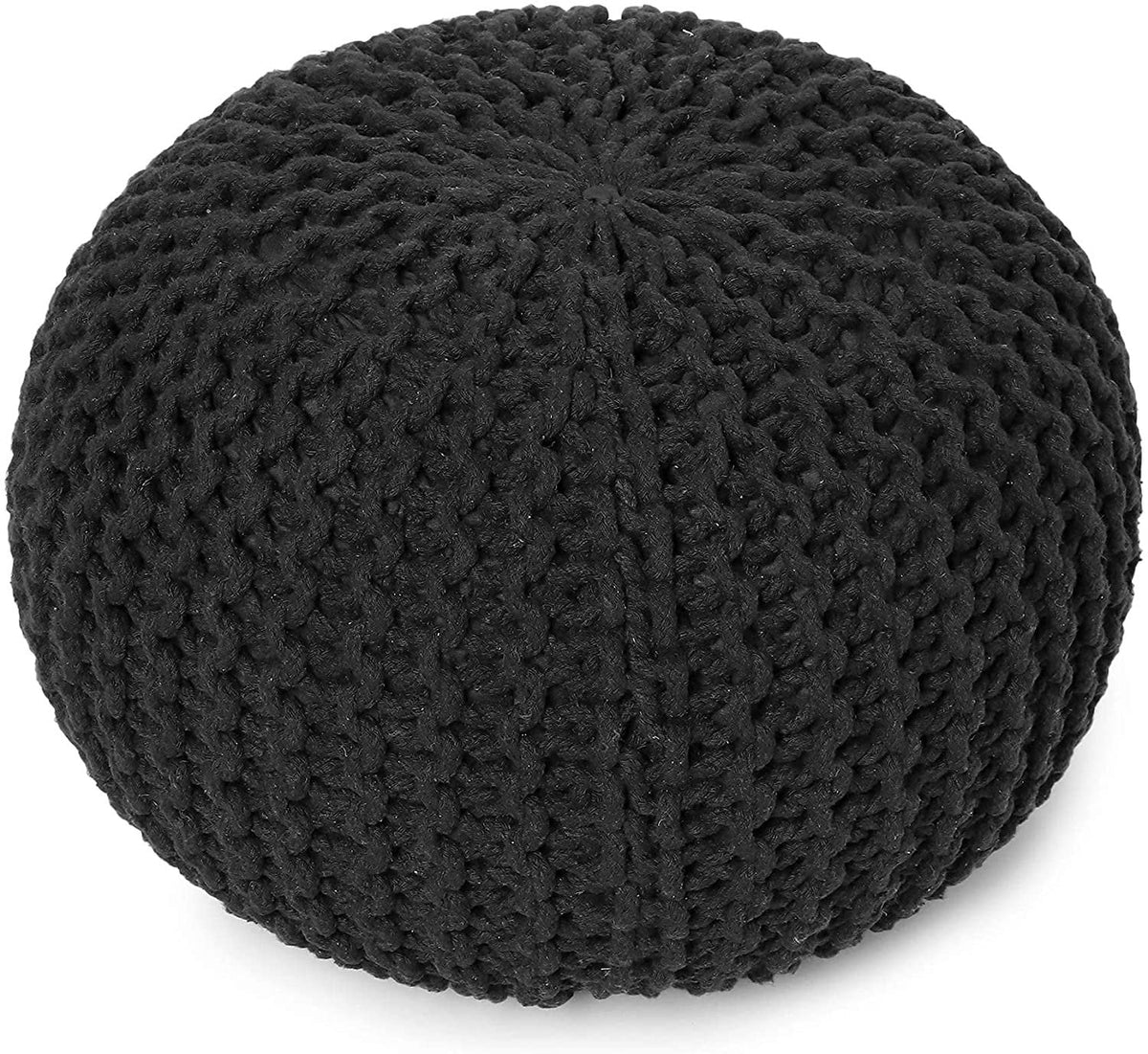Hand Knitted 100% Cotton Round Pouf Ottoman K1085