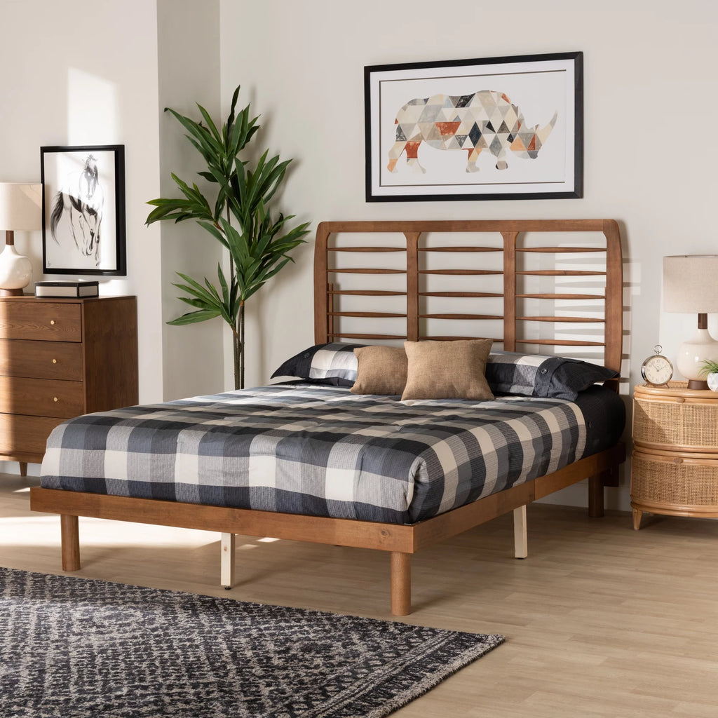 Ash Walnut Finished Wood Full Size Platform Bed L185412