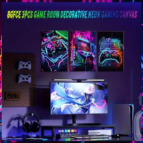Gaming Room Wall Art Set of 3 16x24in Unframed A2640