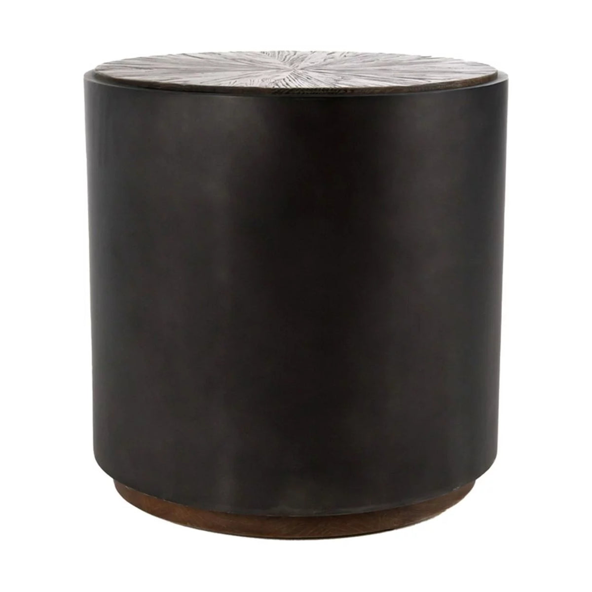 24 Inch Round Drum Wood End Table M38989