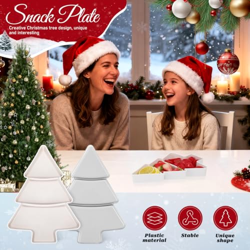 2pcs Tree Shaped Plastic Serving Tray B785