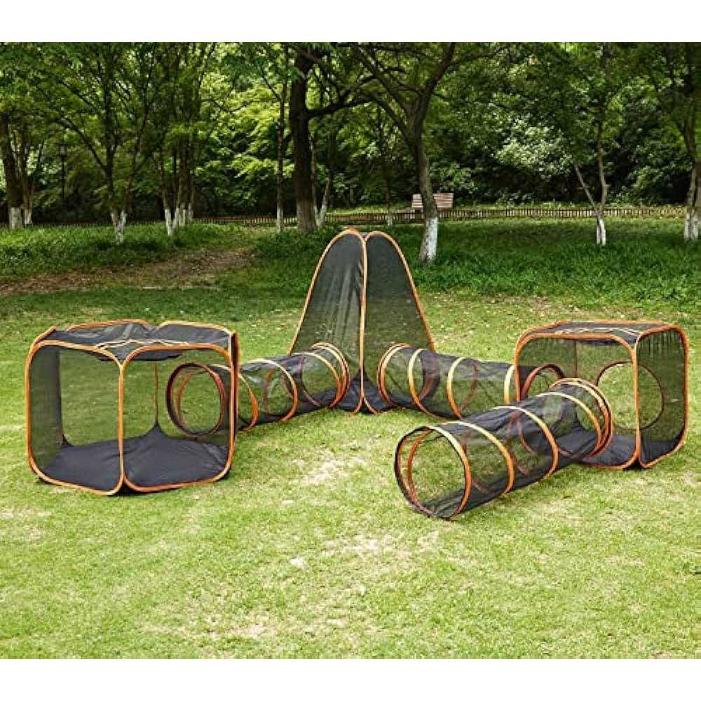 6-in-1 Tent Cat Enclosures with Tunnel H680397