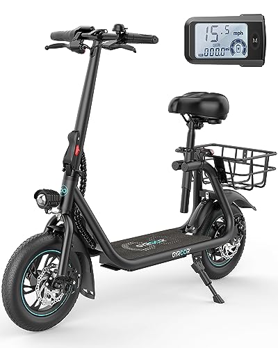 Electric Scooter with Seat, 550W Motor, 20-Mile Range W145