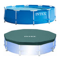 Round Metal Frame Above Ground Swimming Pool with Cover V8805