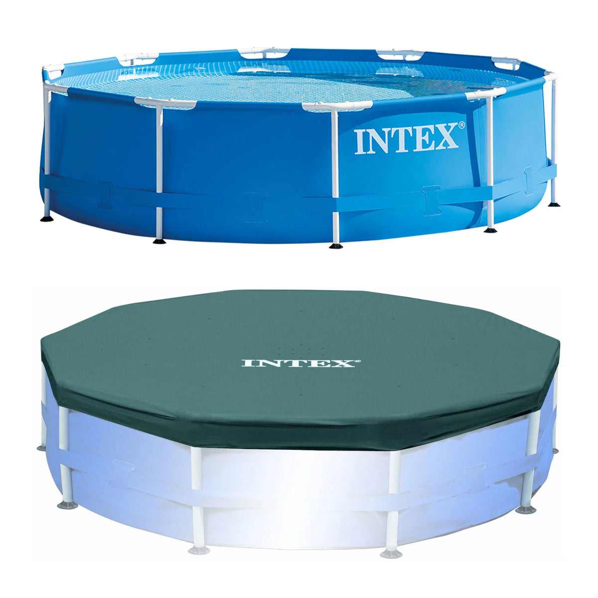 Round Metal Frame Above Ground Swimming Pool with Cover V8805