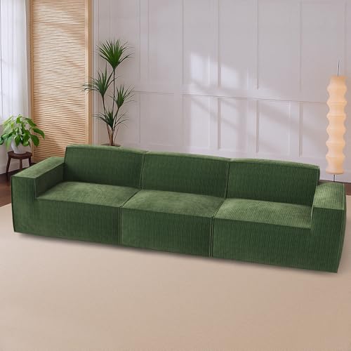 Oversized Deep U Shaped Modular Corduroy Sectional Sofa with Ottoman L724