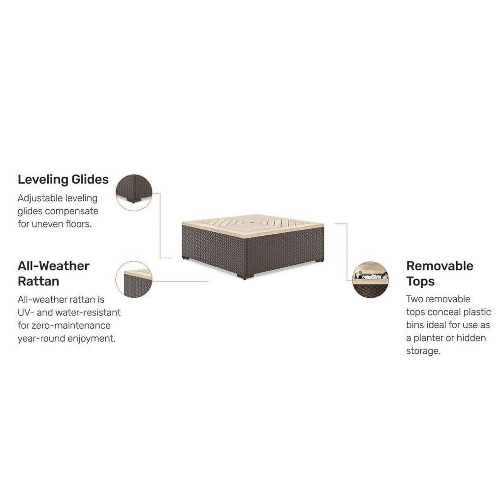 Brown Rattan Outdoor Coffee Table P5606