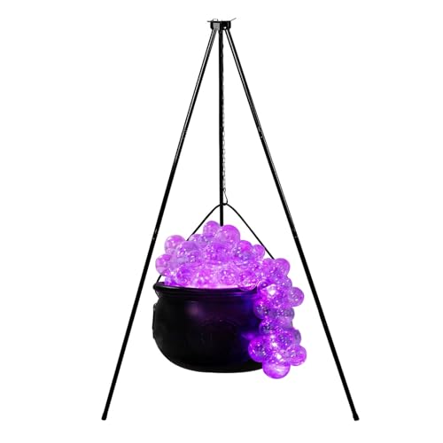 Black Plastic DIY Bubbling Cauldron Set with Stand H987008