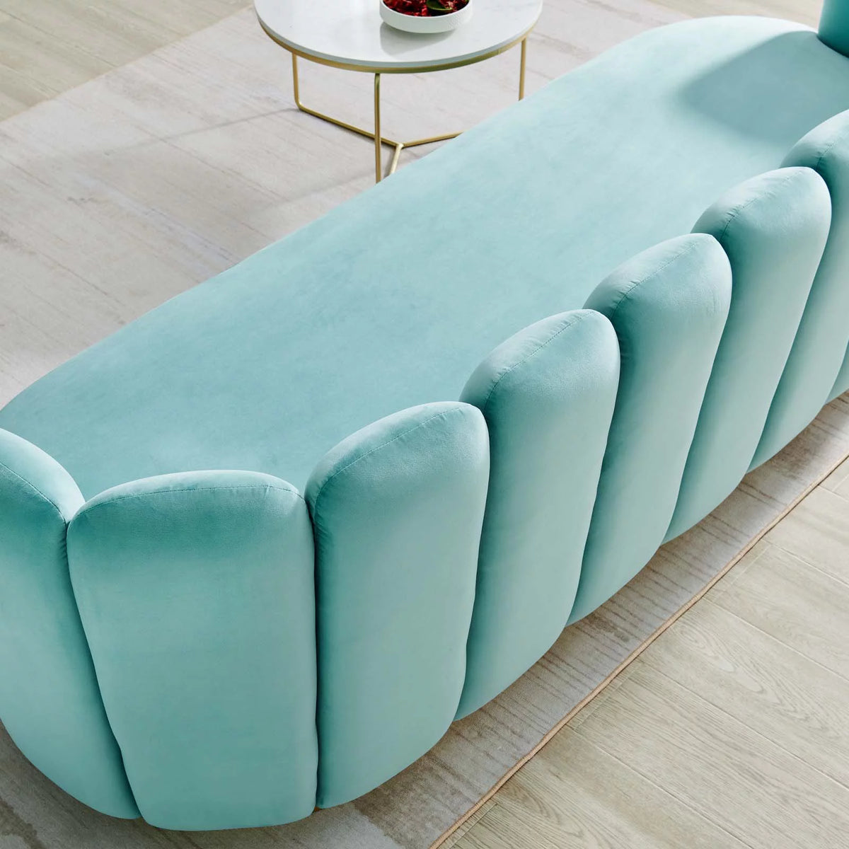 Blue Velvet Tufted Sofa H76563