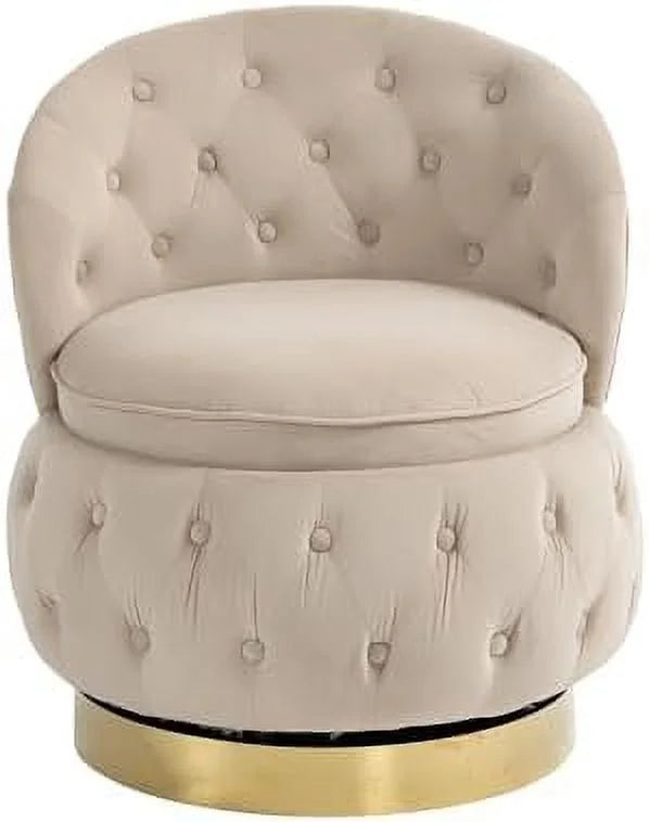 Round Swivel Chair with Tufted Back and Cushion E828551