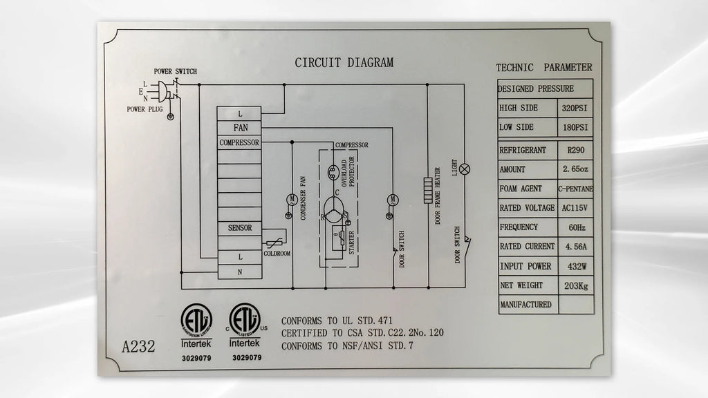Commercial Two Door Refrigerator E223264