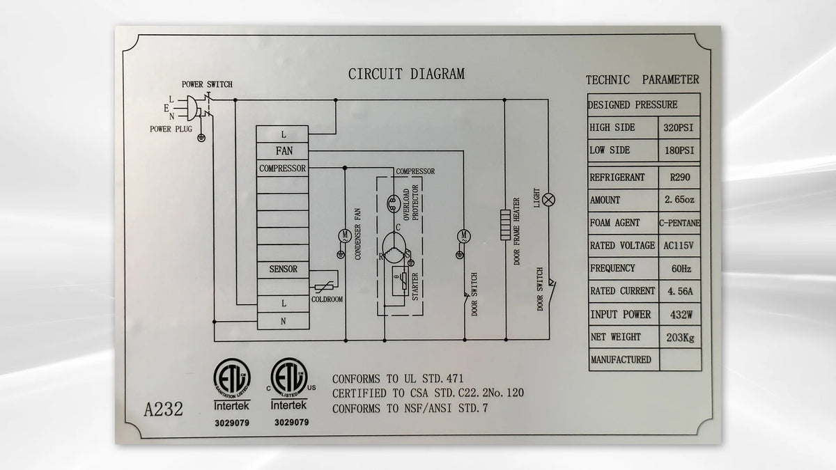 Commercial Two Door Refrigerator E223264