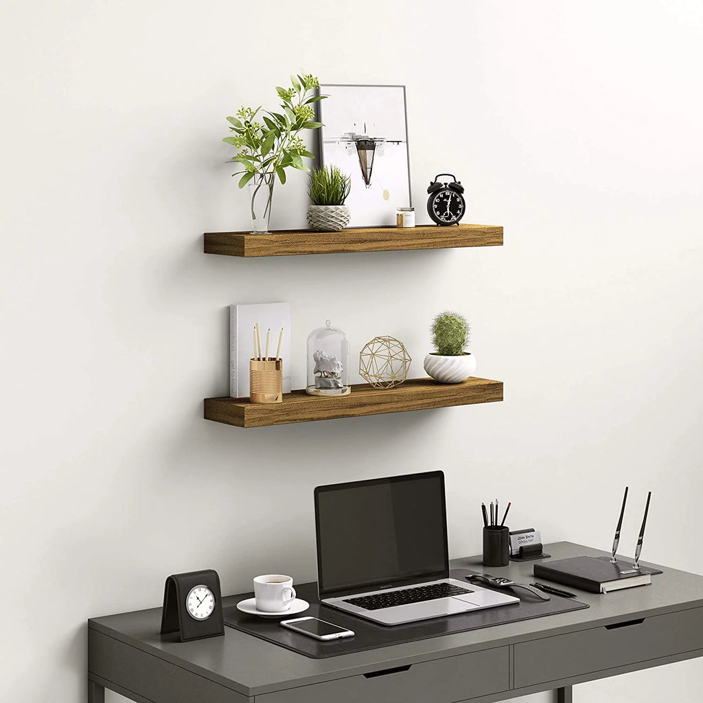 Real Wood Floating Shelves 24in x 5.5in Walnut Finish K208