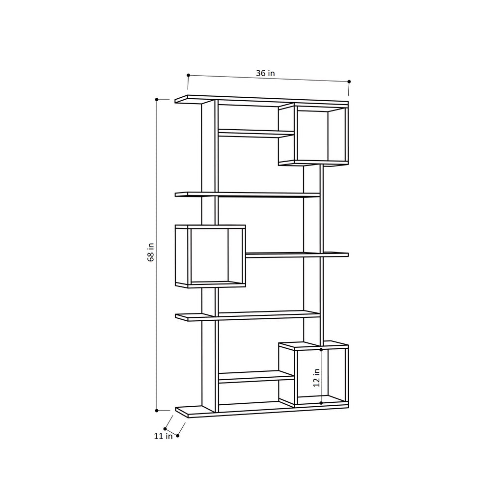 White Multiple Tier Open Shelf Bookcase Z6042