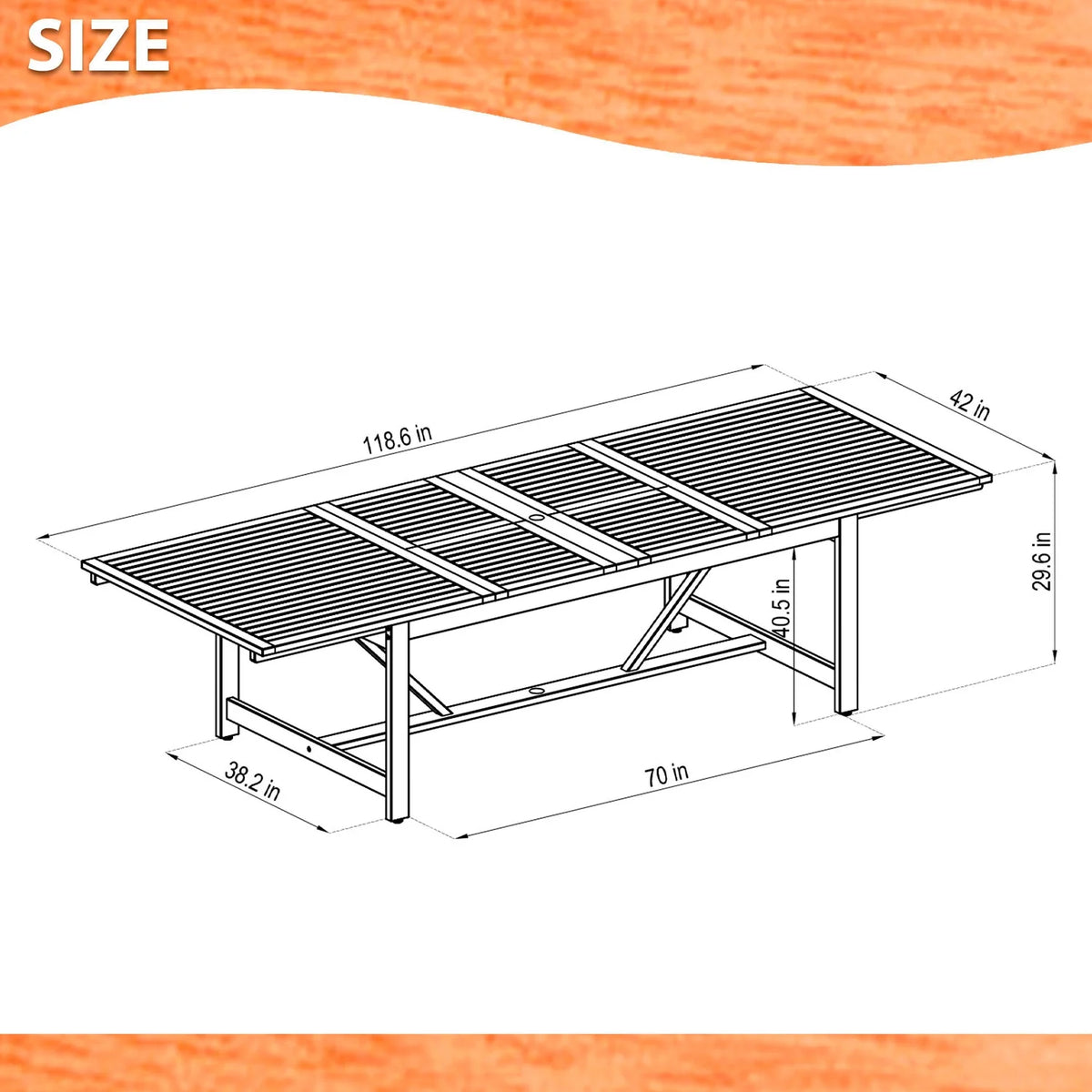 9-Piece Teak Finish Wood Extendable Patio Dining Set P77786