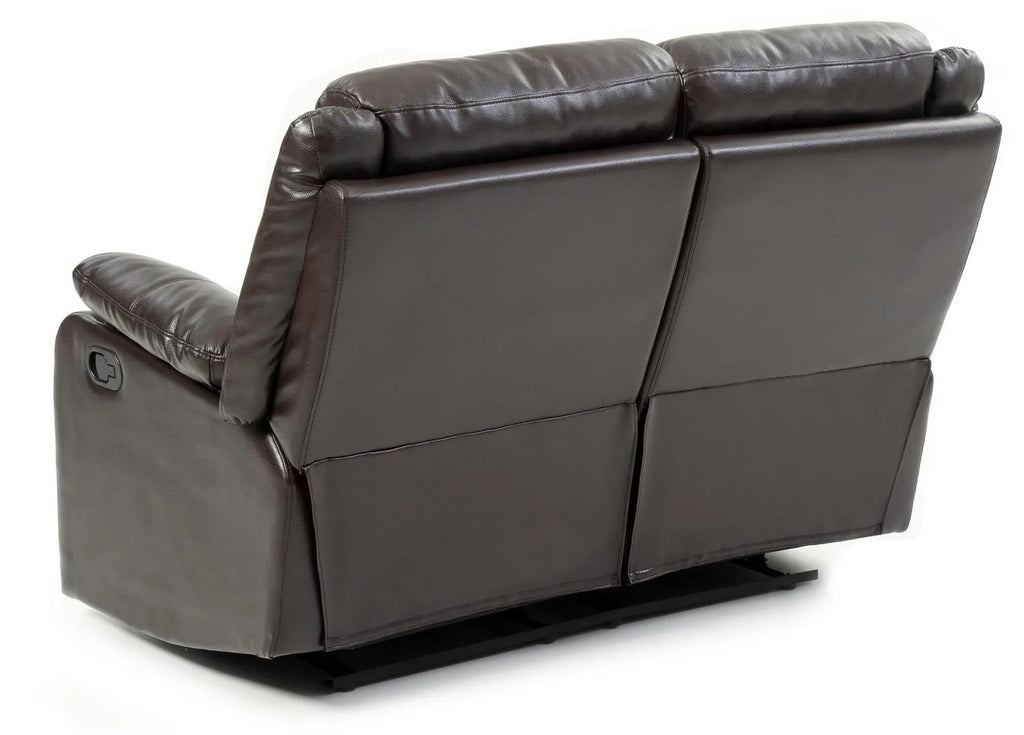 Dark Brown Faux Leather Double Reclining Loveseat L140897
