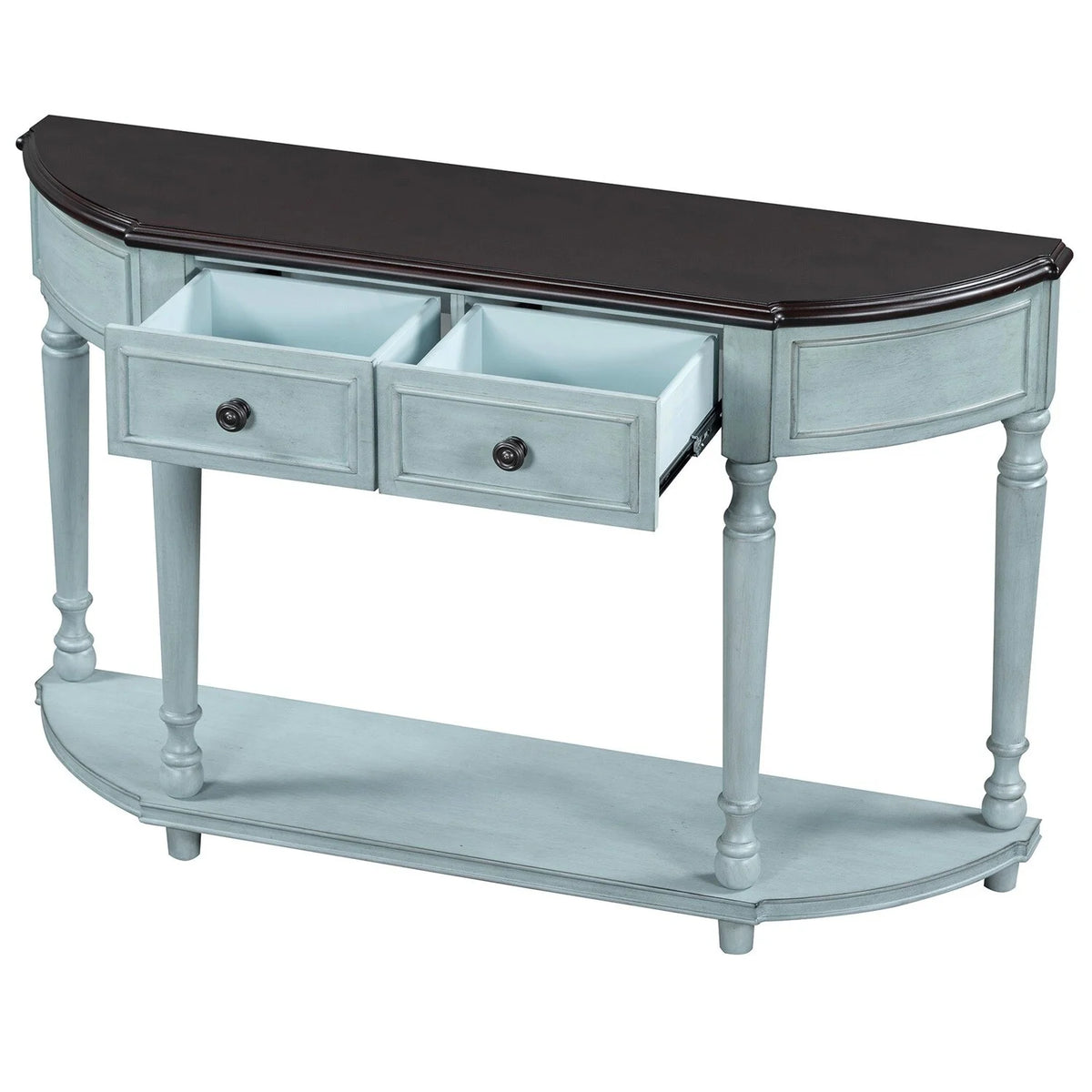 Circular Curved Console Table with Two Drawers E559404