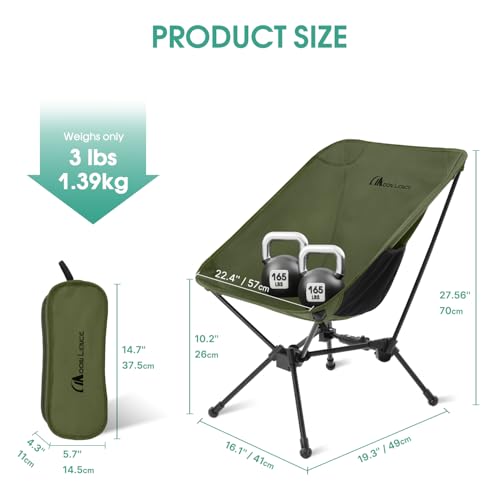 Portable Folding Camping Chair 330 lbs Black Z85314