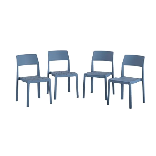 Charcoal Stacking Dining Chairs 4-Pack J866