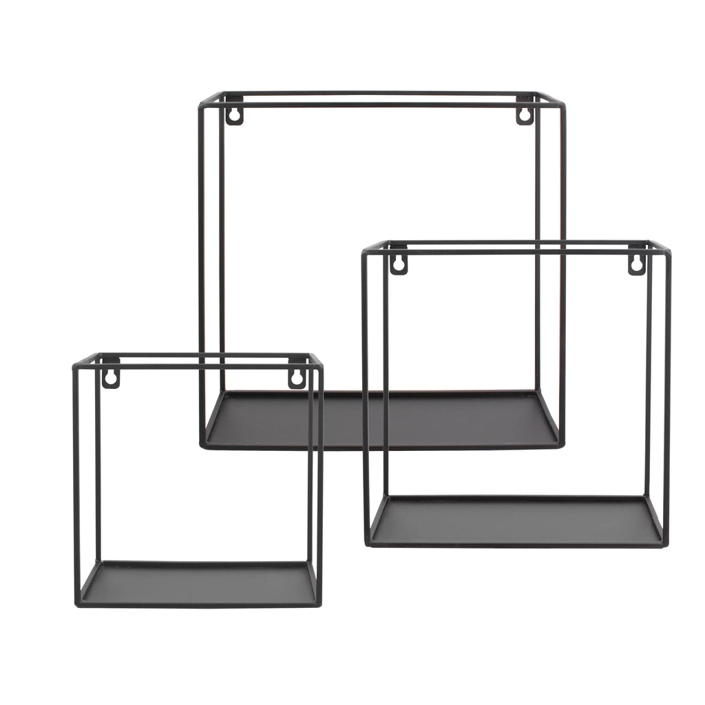 Wire Cube Shelf Set of 3 Shelves Black V156318