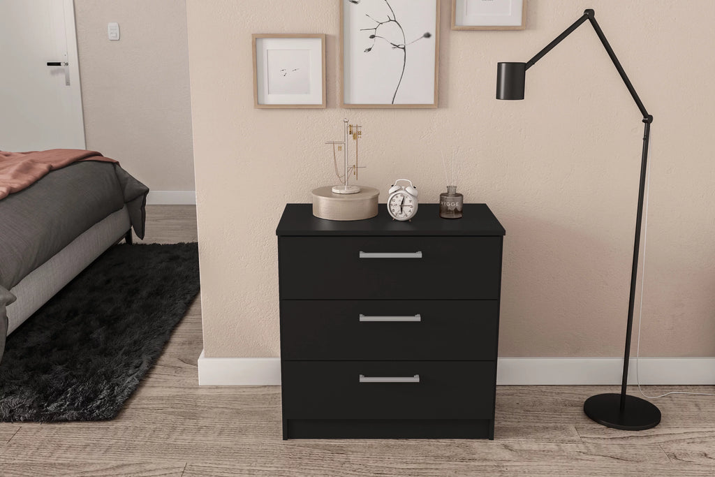 White 3 Drawer Wood Dresser J917