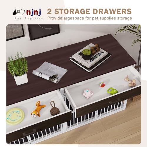 Brown Wooden Dog Crate Furniture H5247