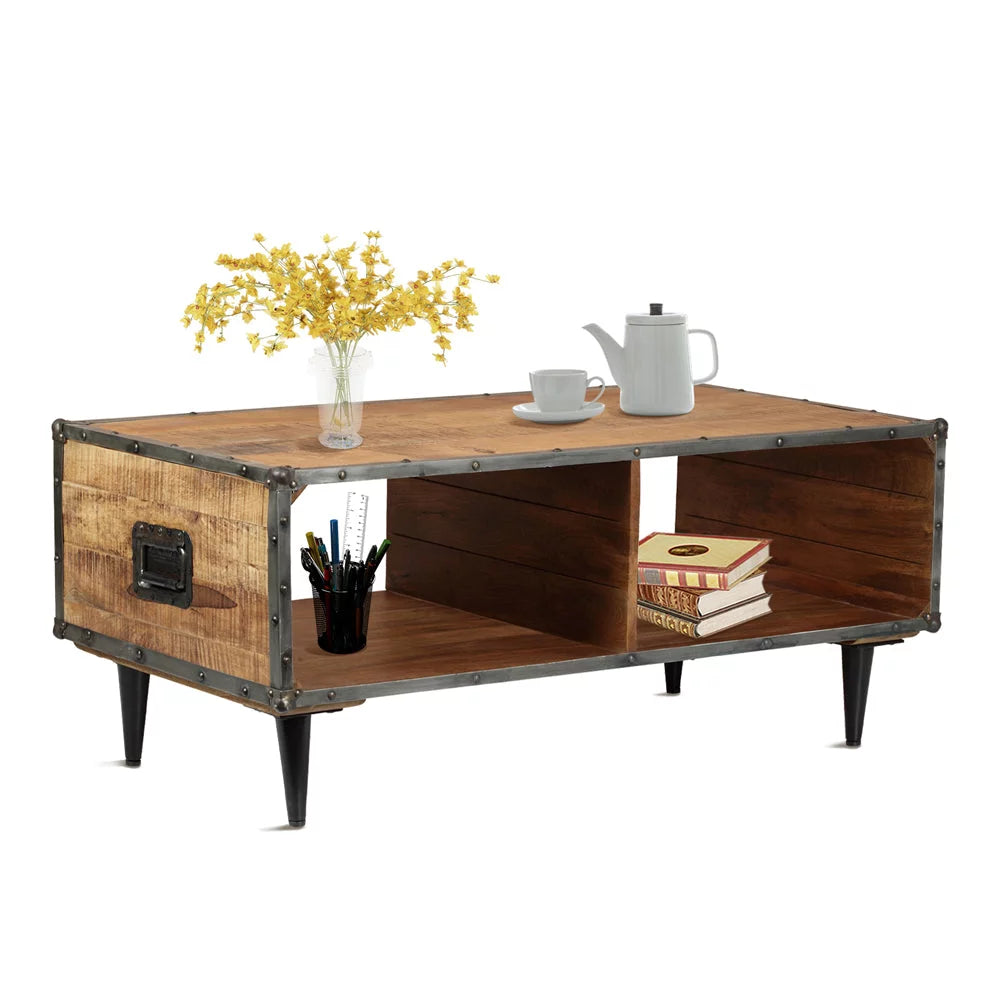 Solid Wood Coffee Table Rustic Oak J311627