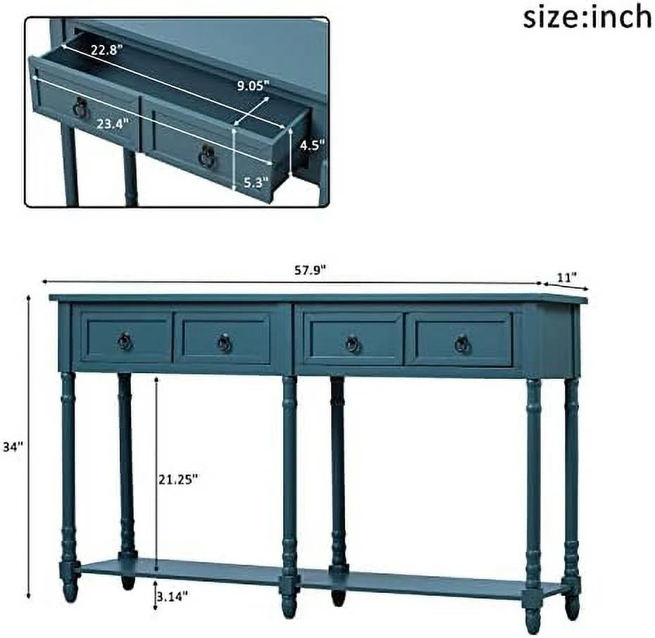 Console Table with 2 Drawers Wooden Narrow Sofa Table I210697