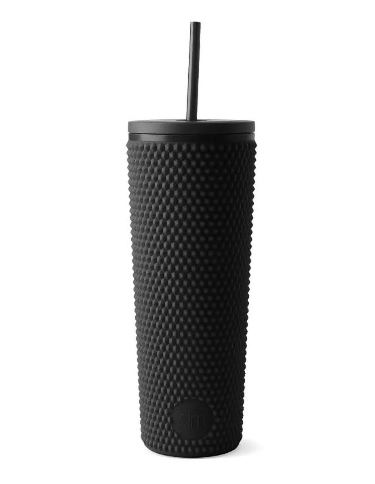 24oz Black Plastic Tumbler with Straw N5274