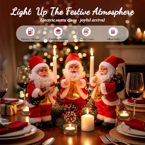 Animated Singing and Dancing Santa Claus Christmas Figurine J48362