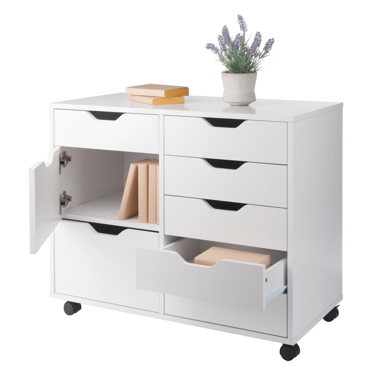 White Wood Storage Cabinet G7907