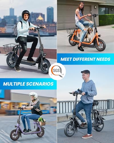Electric Scooter with Seat, 550W Motor, 20-Mile Range W145