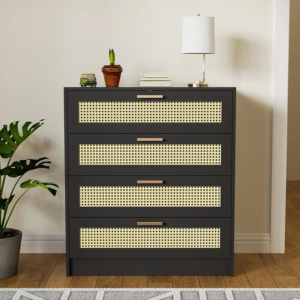 White 4 Drawer Wooden Dresser N9045