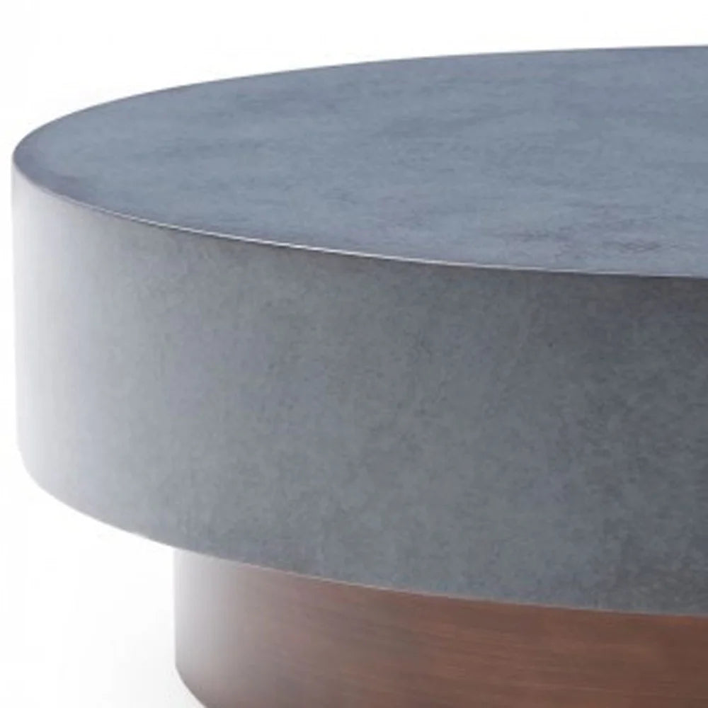 48 in. Antique Copper Grey Steel Round Coffee Table N770