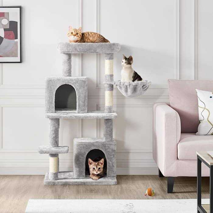 Gray Cat Tree with Two Condos Z96600