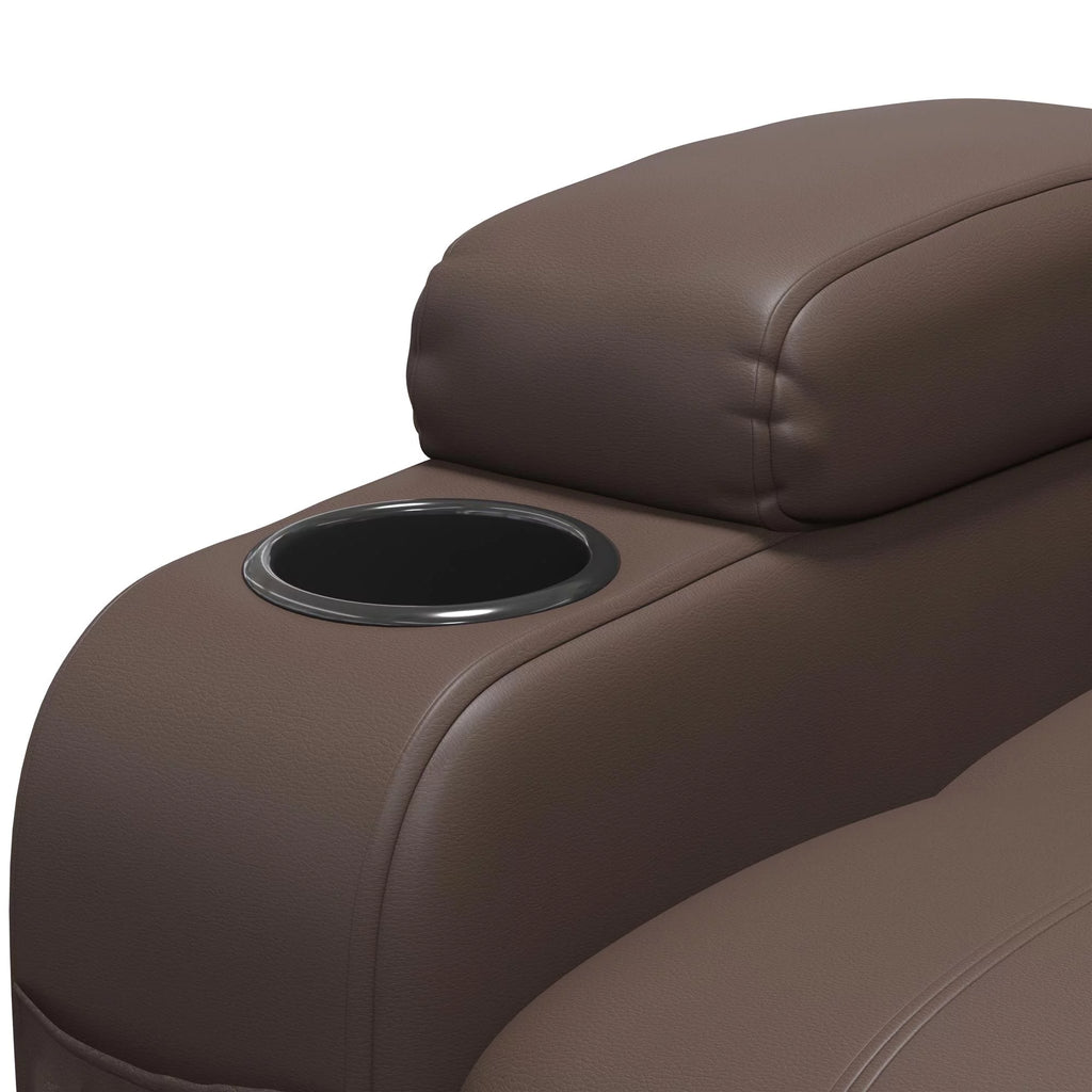Brown Faux Leather Power Lift Recliner Y888