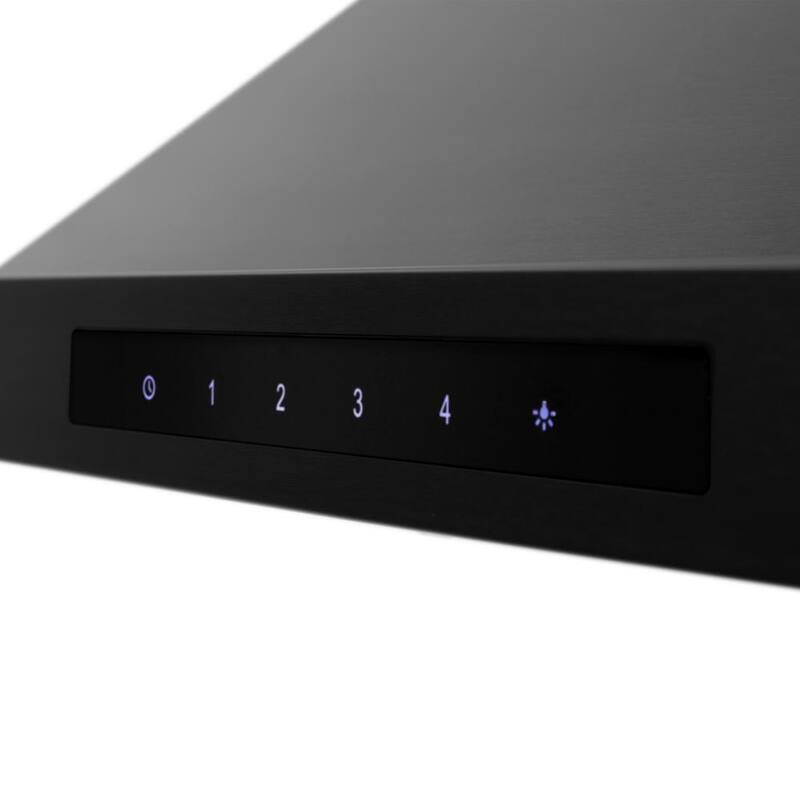 36 in. 400 CFM Ducted Wall Mount Range Hood in Black Stainless Steel N73181