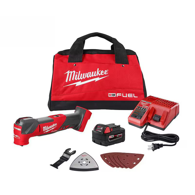 Oscillating Multi Tool Kit with Battery, Charger, Bag and Carbide Blades M122979
