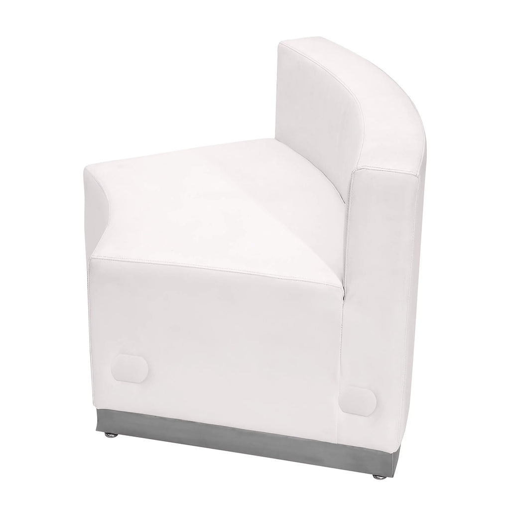 White LeatherSoft Concave Chair with Stainless Steel Base F64758