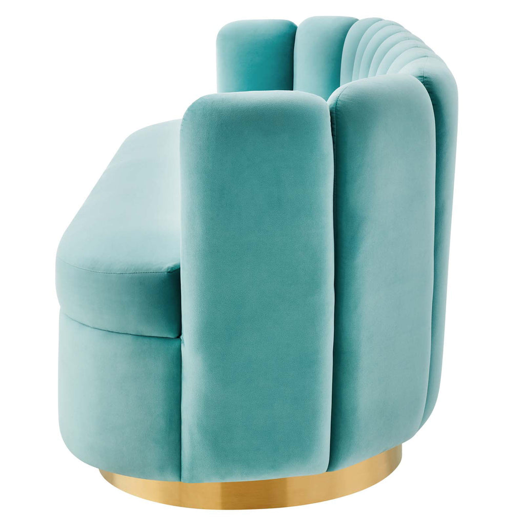 Blue Velvet Tufted Sofa H76563