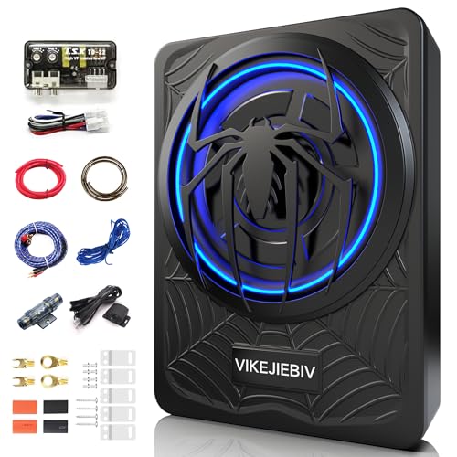1200W Slim Underseat Car Subwoofer and Amp Package with Ambient Light A96684